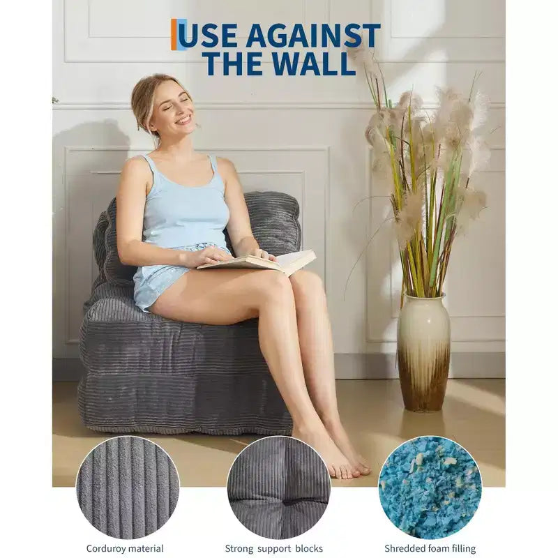 Folding Sofa Bed, Single Convertible Sleeper Chair with Pillow, Mattress & Back Support, Machine Washable Cover, for Living Room, Dorm, Apartment