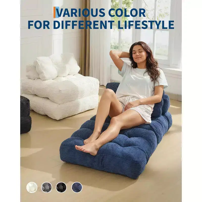 Folding Sofa Bed, Single Convertible Sleeper Chair with Pillow, Mattress & Back Support, Machine Washable Cover, for Living Room, Dorm, Apartment