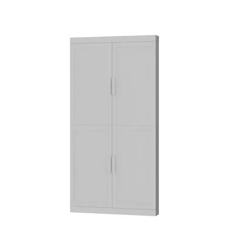 Armoire d'angle moderne en bois massif à 4 portes Rangement efficace pour coin de maison, salon, blanc