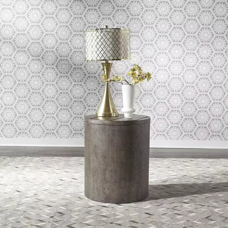 Modern Farmhouse Drum End Table