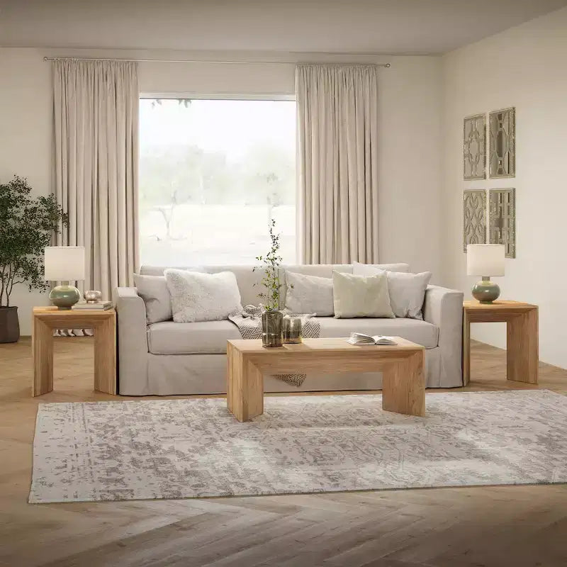 Solid Wood Modern Angled End Table