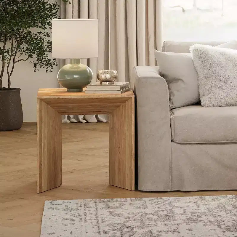 Solid Wood Modern Angled End Table