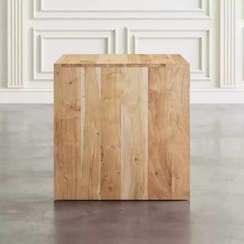 Solid Wood Modern Angled End Table