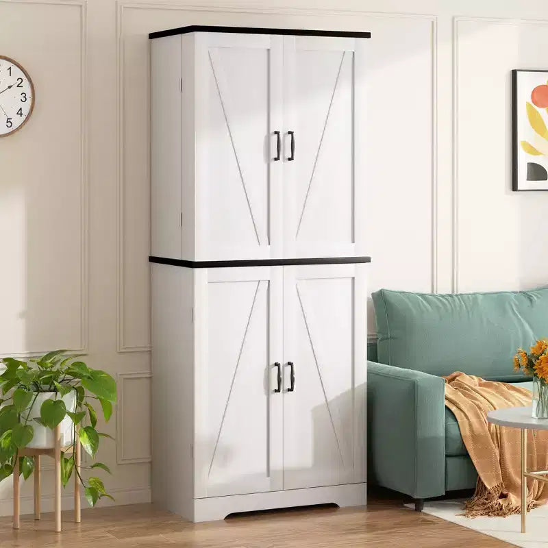 66.7 Kitchen Pantry Cabinet, with Door Shelves, Hidden Drawer and Adjustable Shelf. Freestanding Pantry for Kitchen, Dining Room