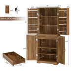 Élément de rangement de cuisine 66,7 po, avec étagères de porte, tiroir dissimulé et étagère réglable. Meuble de rangement autonome pour cuisine, salle à manger