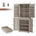 Élément de rangement de cuisine 66,7 po, avec étagères de porte, tiroir dissimulé et étagère réglable. Meuble de rangement autonome pour cuisine, salle à manger