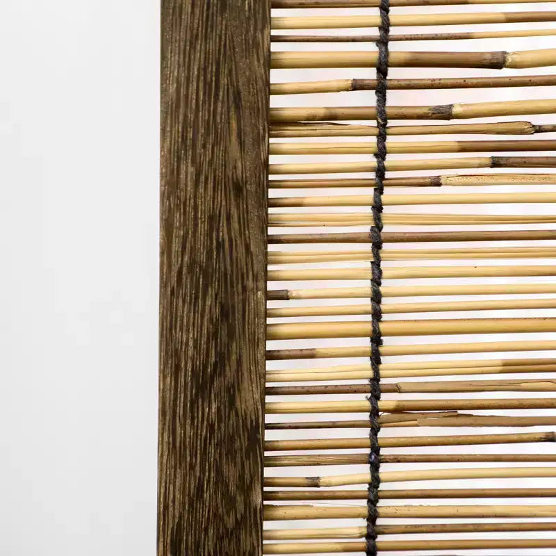 Hand Woven Room Divider, 4 Panel Folding Privacy Screen, Indoor Reed Partition Wall, 63x67x0.75
