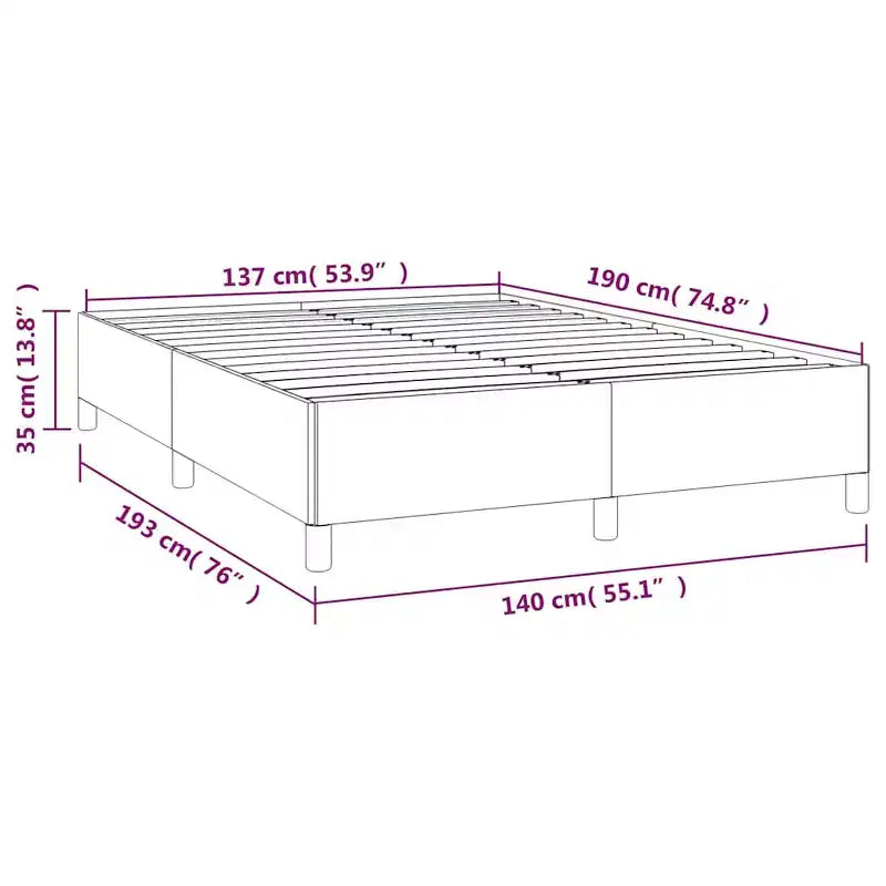 Bed Frame Light Grey Velvet (100% polyester), plywood Full