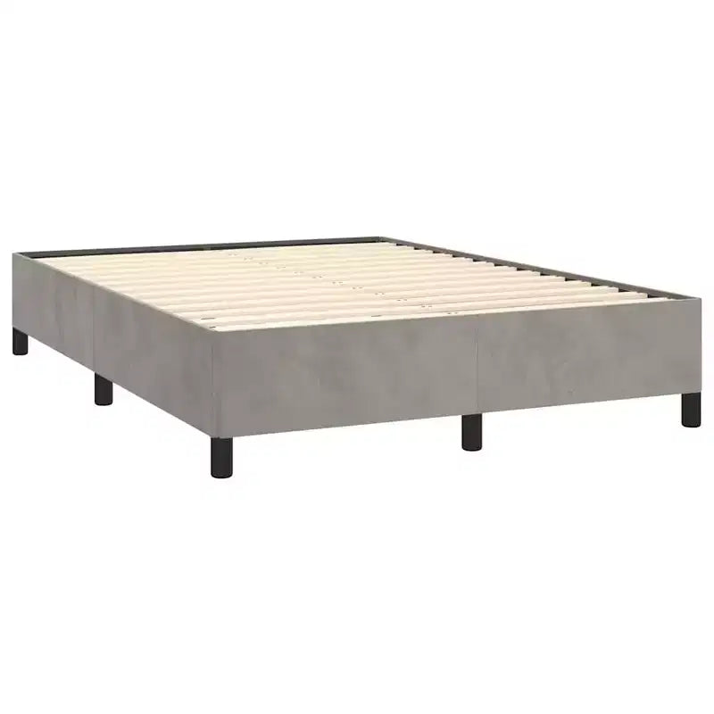 Bed Frame Light Grey Velvet (100% polyester), plywood Full