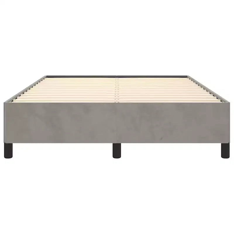 Bed Frame Light Grey Velvet (100% polyester), plywood Full