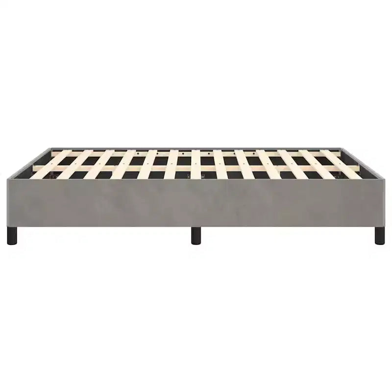 Bed Frame Light Grey Velvet (100% polyester), plywood Full