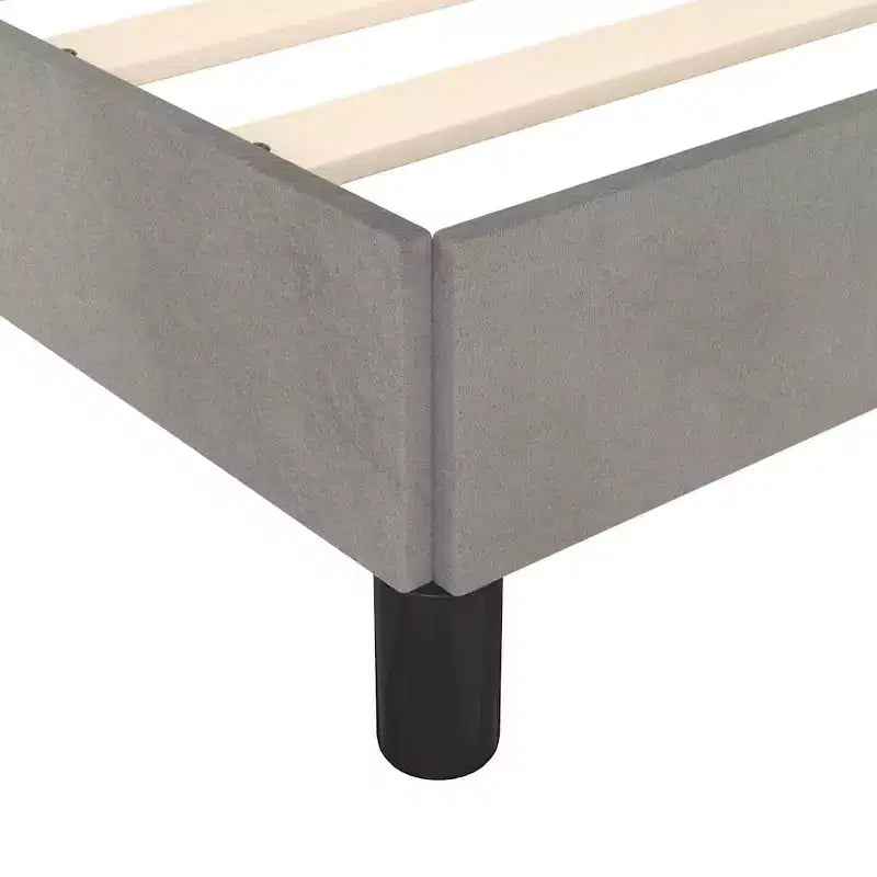 Bed Frame Light Grey Velvet (100% polyester), plywood Full