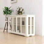 Meuble de rangement blanc pour cuisine, avec porte vitrée pour l'exposition et le rangement