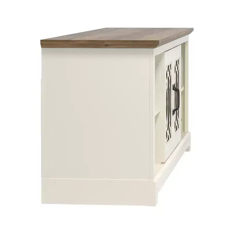 TV Stand with Cut-Out Door Storage 68.2 W 17.1 D 23.7 H
