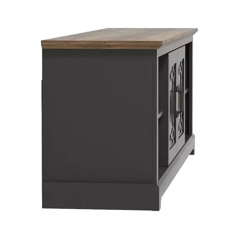 TV Stand with Cut-Out Door Storage 68.2 W 17.1 D 23.7 H