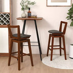 Tabouret de bar pivotant à hauteur de comptoir 30,5, assise en cuir PU capitonné, dossier creux