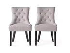 Chaises de salle à manger, chaises d'appoint rembourrées avec dossier capitonné et pieds en bois, chaises de salle à manger de cuisine contemporaines