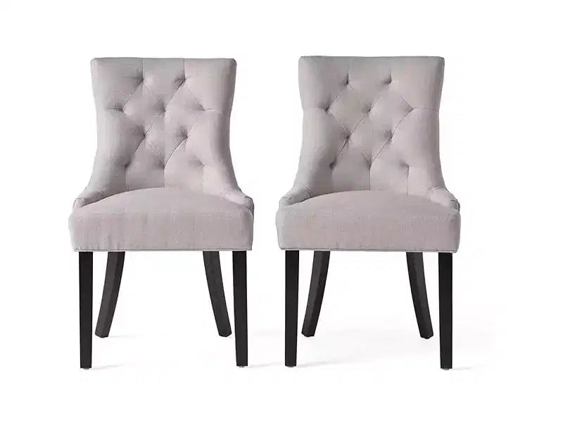 Dining Chairs, Upholstered Side Chairs with Tufted Back and Wood Legs, Contemporary Kitchen Dining Room Chairs