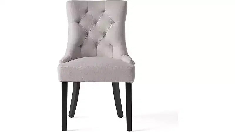 Dining Chairs, Upholstered Side Chairs with Tufted Back and Wood Legs, Contemporary Kitchen Dining Room Chairs
