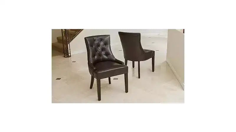 Dining Chairs, Upholstered Side Chairs with Tufted Back and Wood Legs, Contemporary Kitchen Dining Room Chairs