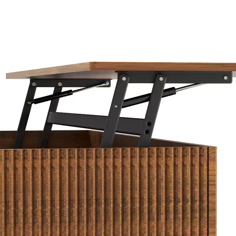 Rustic 31.5 Round Lift-Top Coffee Table with Hidden Storage