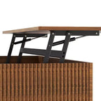 Table basse rustique relevable ronde 31,5 po avec rangement dissimulé