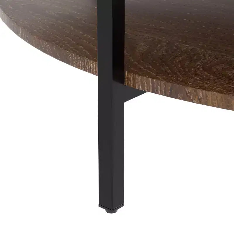 Rustic 31.5 Round Lift-Top Coffee Table with Hidden Storage
