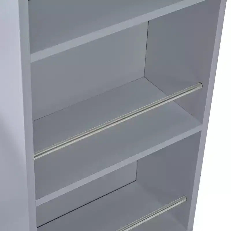 Rolling Kitchen Island With Extended Table, Kitchen Island on Wheels with LED Lights, Power Outlets, 2 Fluted Glass Doorsand Storage Shelves